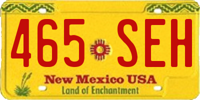 NM license plate 465SEH