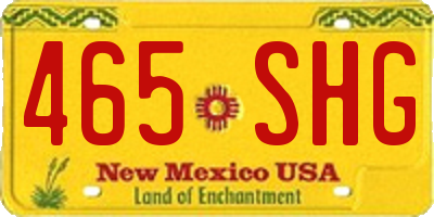 NM license plate 465SHG