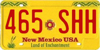 NM license plate 465SHH