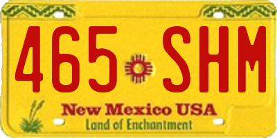 NM license plate 465SHM