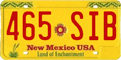 NM license plate 465SIB