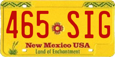 NM license plate 465SIG
