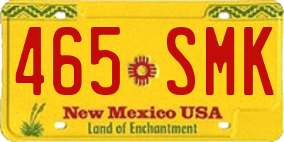 NM license plate 465SMK