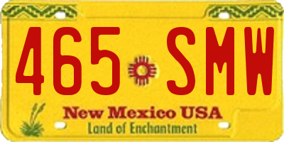 NM license plate 465SMW