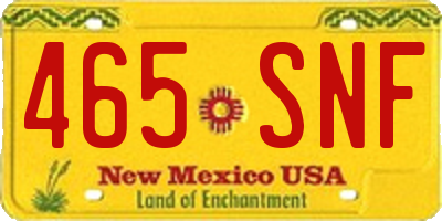 NM license plate 465SNF