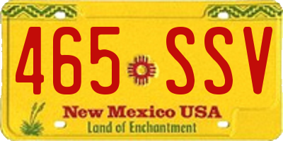 NM license plate 465SSV