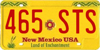 NM license plate 465STS
