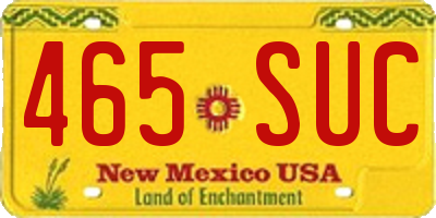 NM license plate 465SUC