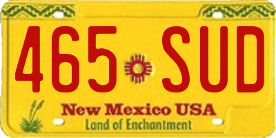 NM license plate 465SUD