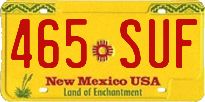 NM license plate 465SUF