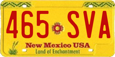 NM license plate 465SVA