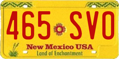 NM license plate 465SVO