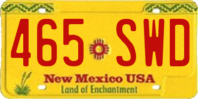 NM license plate 465SWD