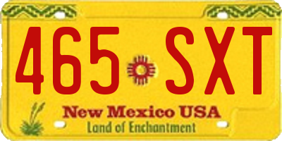NM license plate 465SXT