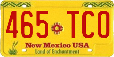 NM license plate 465TCO