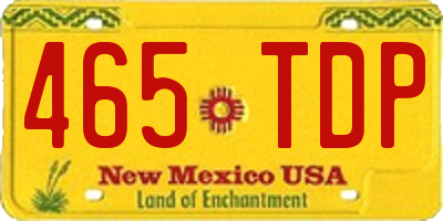 NM license plate 465TDP