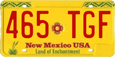 NM license plate 465TGF