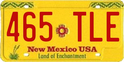NM license plate 465TLE