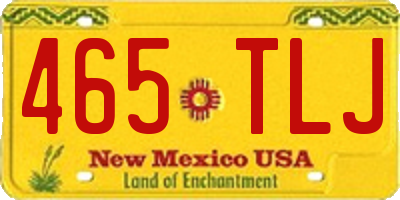 NM license plate 465TLJ