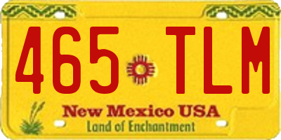 NM license plate 465TLM
