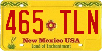 NM license plate 465TLN
