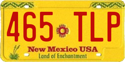 NM license plate 465TLP