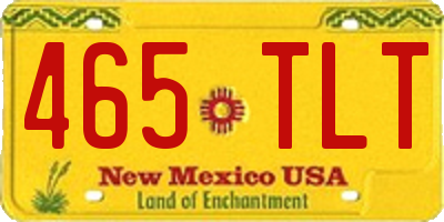 NM license plate 465TLT