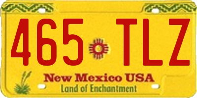 NM license plate 465TLZ