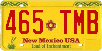 NM license plate 465TMB