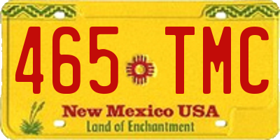NM license plate 465TMC