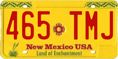 NM license plate 465TMJ