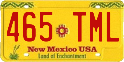 NM license plate 465TML
