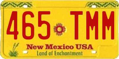 NM license plate 465TMM