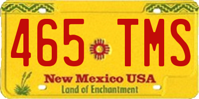 NM license plate 465TMS