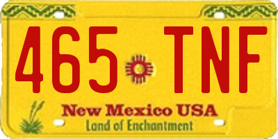NM license plate 465TNF