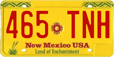 NM license plate 465TNH