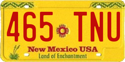 NM license plate 465TNU