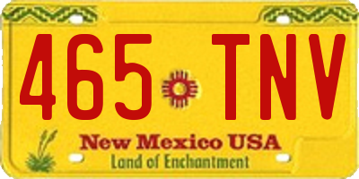 NM license plate 465TNV