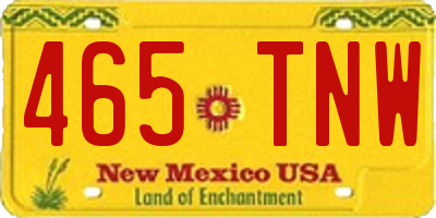 NM license plate 465TNW