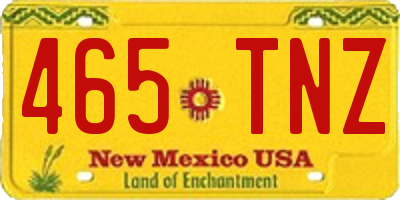 NM license plate 465TNZ