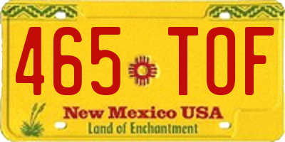 NM license plate 465TOF