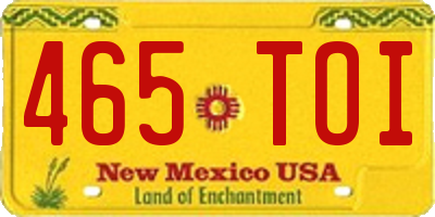 NM license plate 465TOI