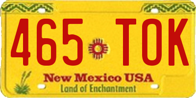 NM license plate 465TOK