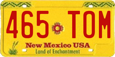 NM license plate 465TOM