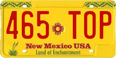 NM license plate 465TOP