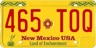 NM license plate 465TOQ