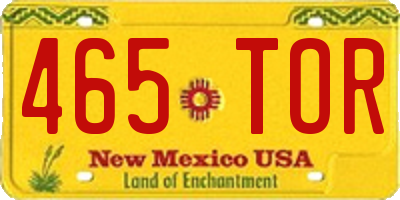 NM license plate 465TOR