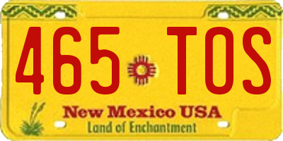 NM license plate 465TOS