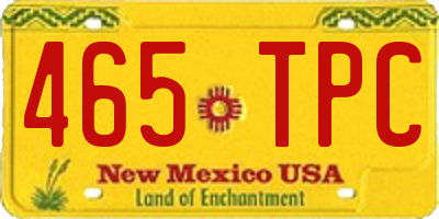 NM license plate 465TPC