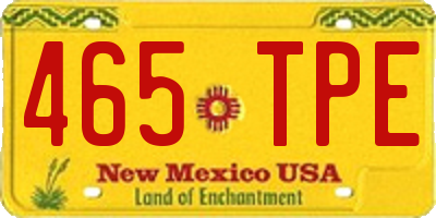 NM license plate 465TPE